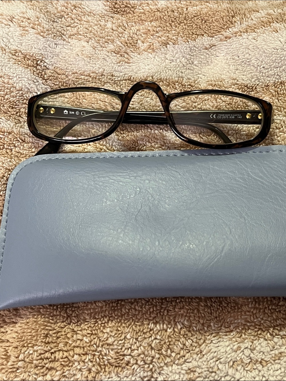 Men’s Brown Tortoiseshell Reading Glasses with Light Blue Case